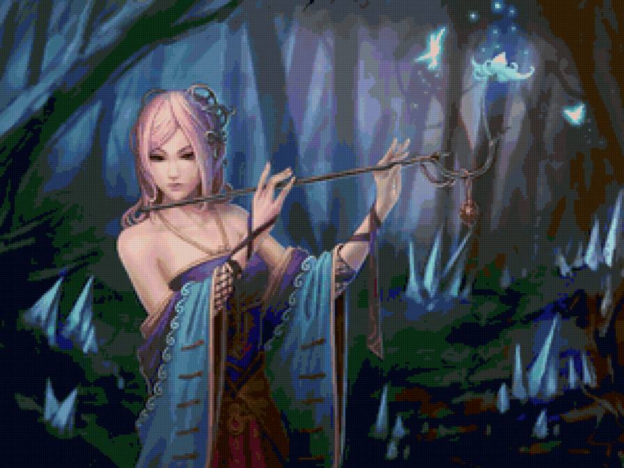 Девушка 4 - фэнтези, люди, бабочки, девушка, природа - предпросмотр