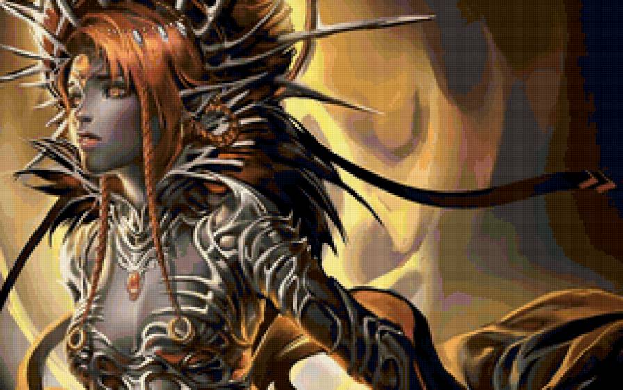 Тёмная эльфийка - фентэзи, девушка, люди, дроу, эльф - предпросмотр