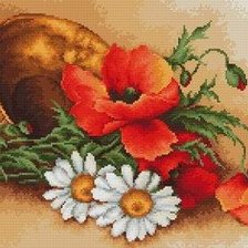 Схема вышивки «маки и ромашки»