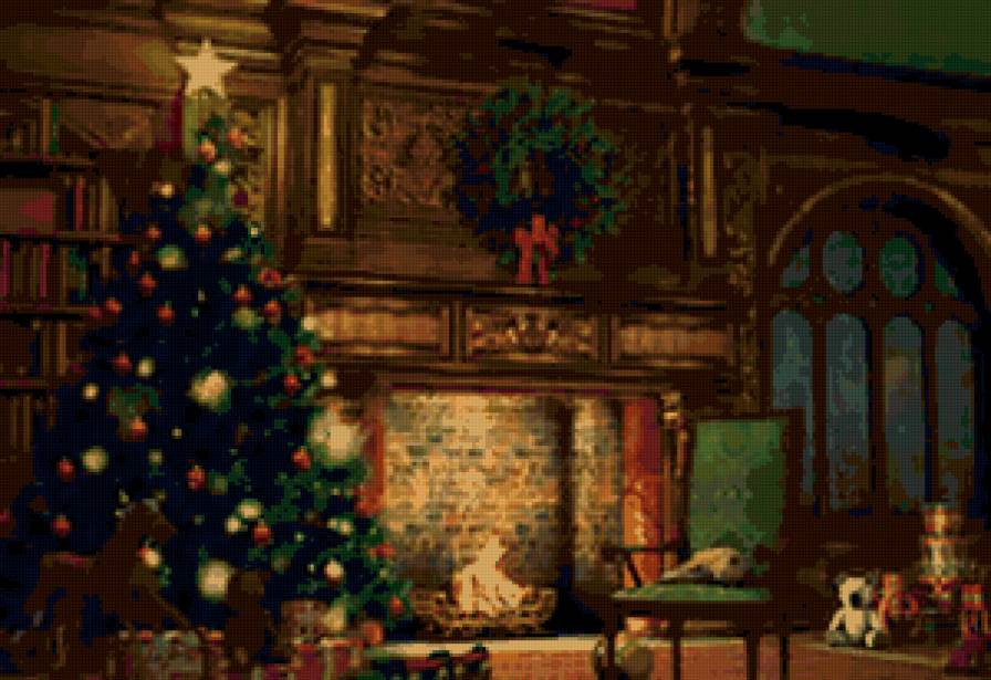 новый год - рождество, камин, квартира, праздник - предпросмотр