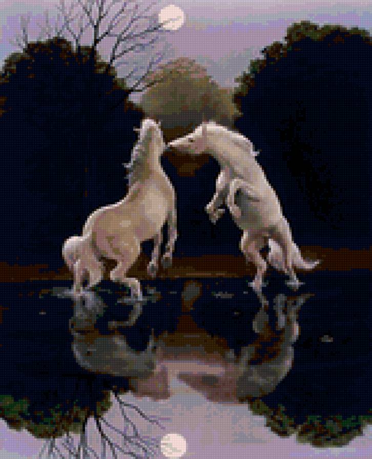 2ЛОШАДИ В ВОДЕ - предпросмотр