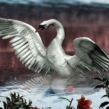 Схема вышивки «Лебедь»