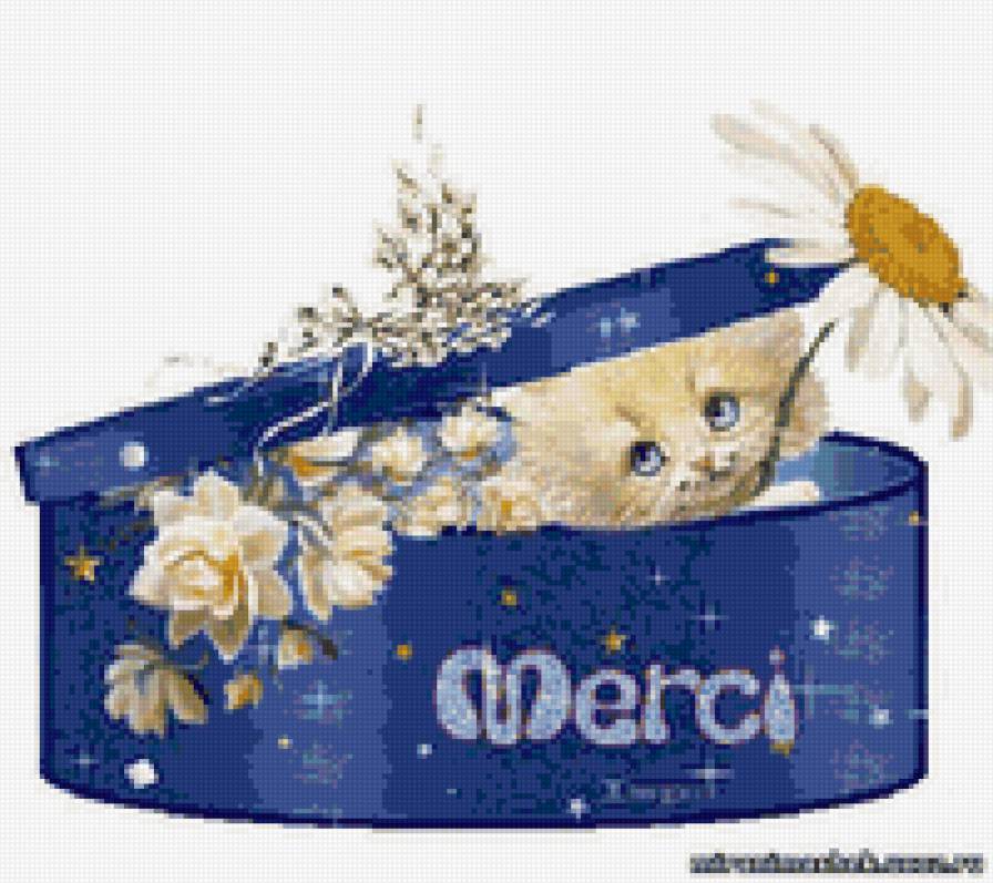 Котенок - животные, живопись, коты - предпросмотр