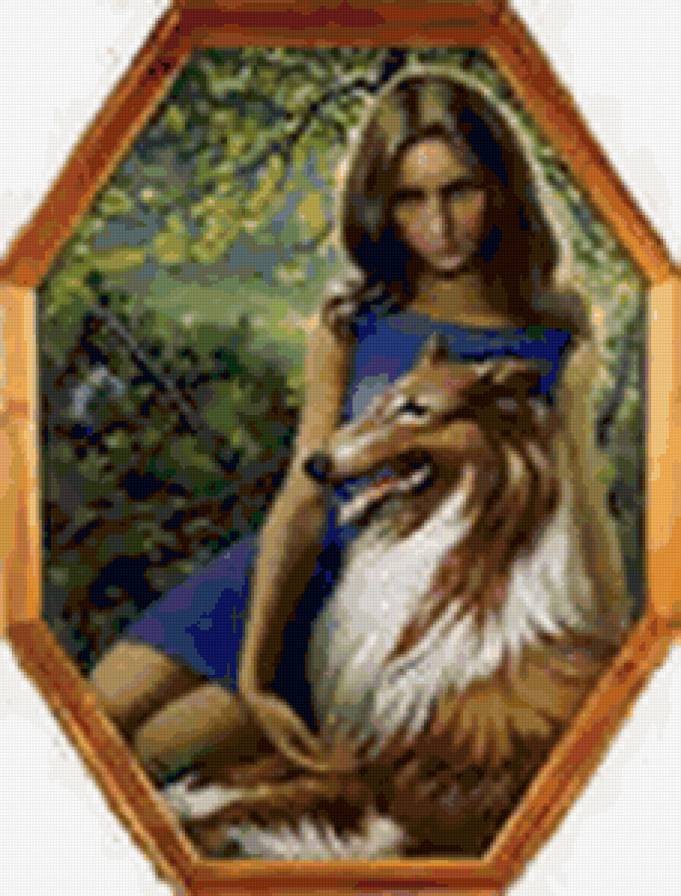 Девушка с собакой - предпросмотр