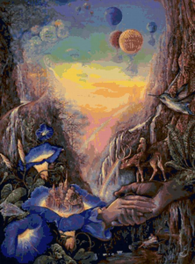 Грезы 7 - замок, животные, девушка, птицы - предпросмотр