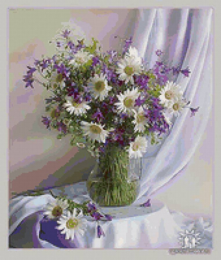 полевые цветы - ваза, цветы - предпросмотр