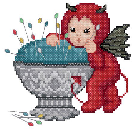 Чертенок3 - чертенок, швейные, ребенок, игольница, шалунишка - оригинал