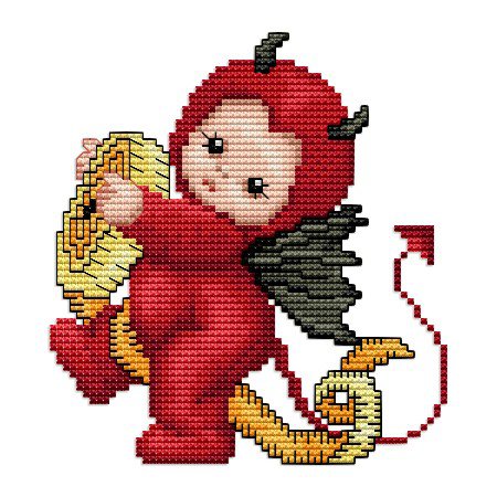 Чертенок4 - шалунишка, чертенок, швейные, ребенок, сантиметровая лента - оригинал