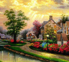 Схема вышивки «деревенька»