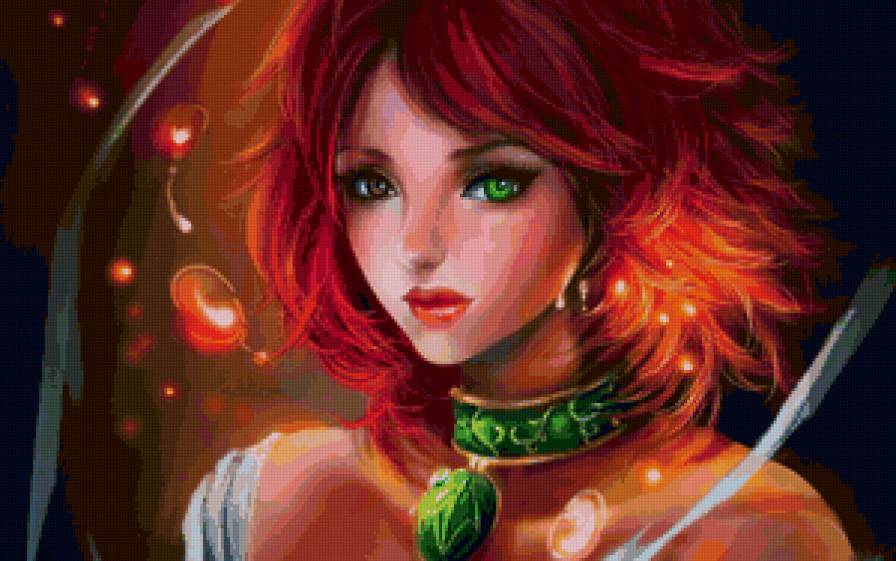 Рыжая - фентези, фэнтези, магия, люди, девушка - предпросмотр