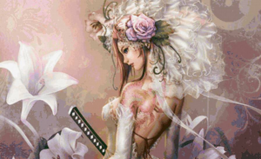 Невеста якудза - оружие, девушка, праздник, свадьба, невеста, люди, цветы - предпросмотр