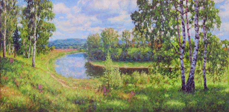 Спуск к реке - пейзаж, лето, река - оригинал