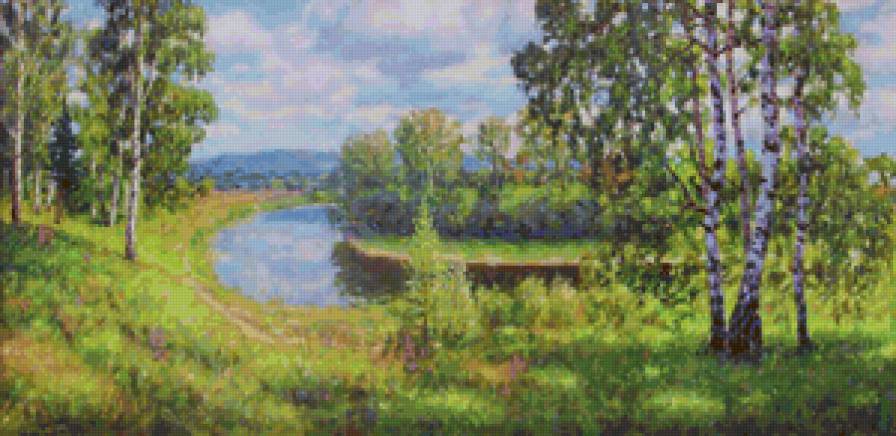 Спуск к реке - пейзаж, река, лето - предпросмотр