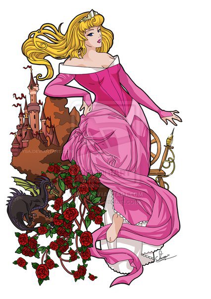 Аврора "а-ля Муха" - аврора, принцессы, дисней - оригинал