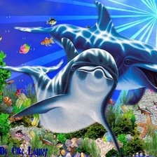 Схема вышивки «Дельфины»