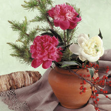 Схема вышивки «пионы»