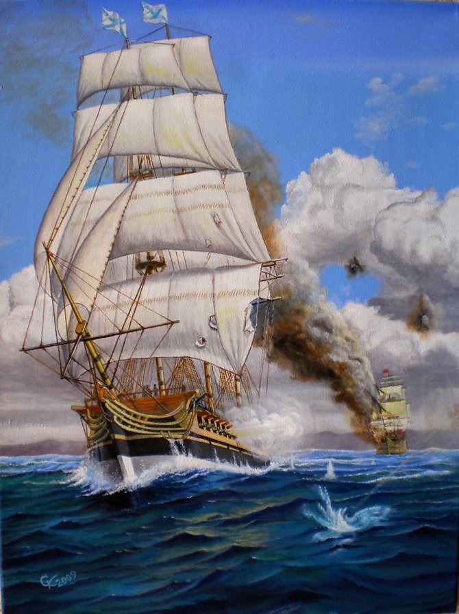 Серия "Пейзаж. Море" - пейзаж, море, корабли - оригинал