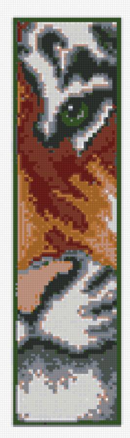 Закладка Тигр - тигр, закладка - предпросмотр