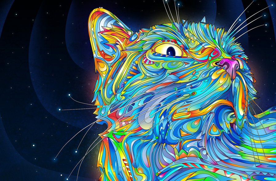 Цветная киса - фантазия - оригинал