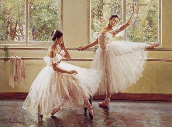 девушки - тоска, взгляд, девушка, чувства, люди, балет, лица - оригинал