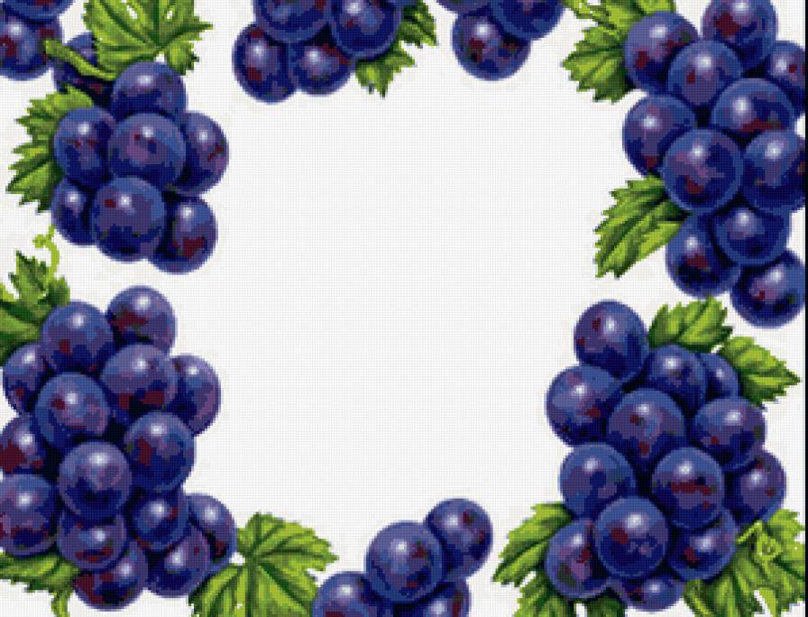 Вышитая салфетка - салфетки, ягодки, виноград, фрукты, ягоды, салфетка - предпросмотр