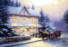 деревня зимой - дом, зима, деревня - оригинал