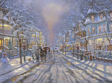 Схема вышивки «зимний город»