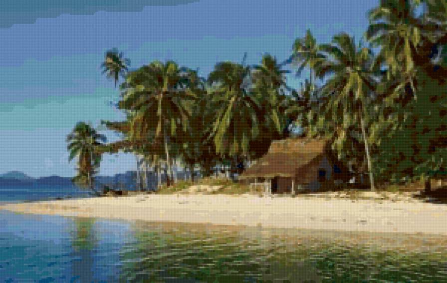 остров - пальма, остров, домик - предпросмотр