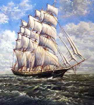 На всех парусах - живопись, море, паруса, картина, пейзаж, корабль - оригинал