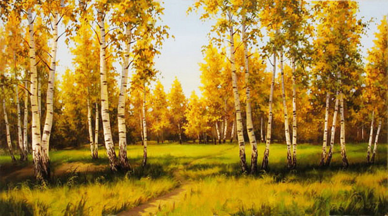 осенний лес - березы - оригинал