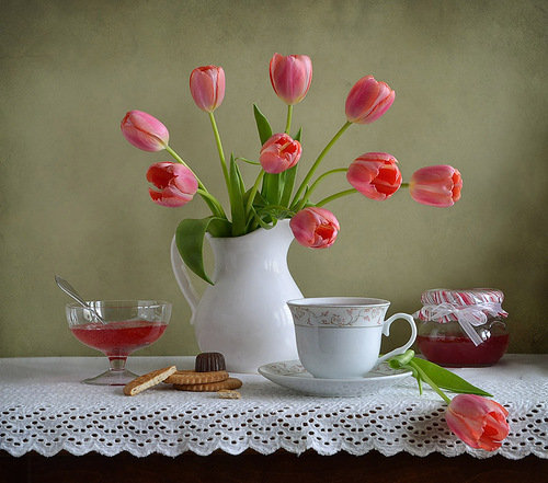 натюрморт - цветы, тюльпаны - оригинал