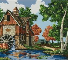 Схема вышивки «старая мельница»