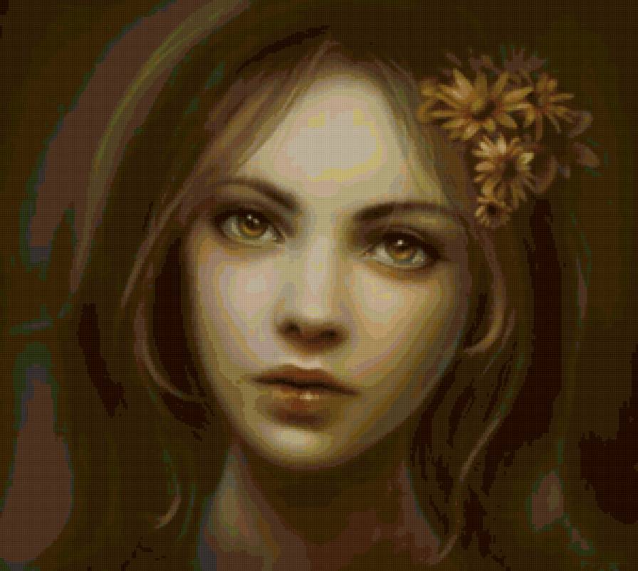 девушка - чувства, люди, лица, взгляд, девушка, фэнтези, тоска - предпросмотр