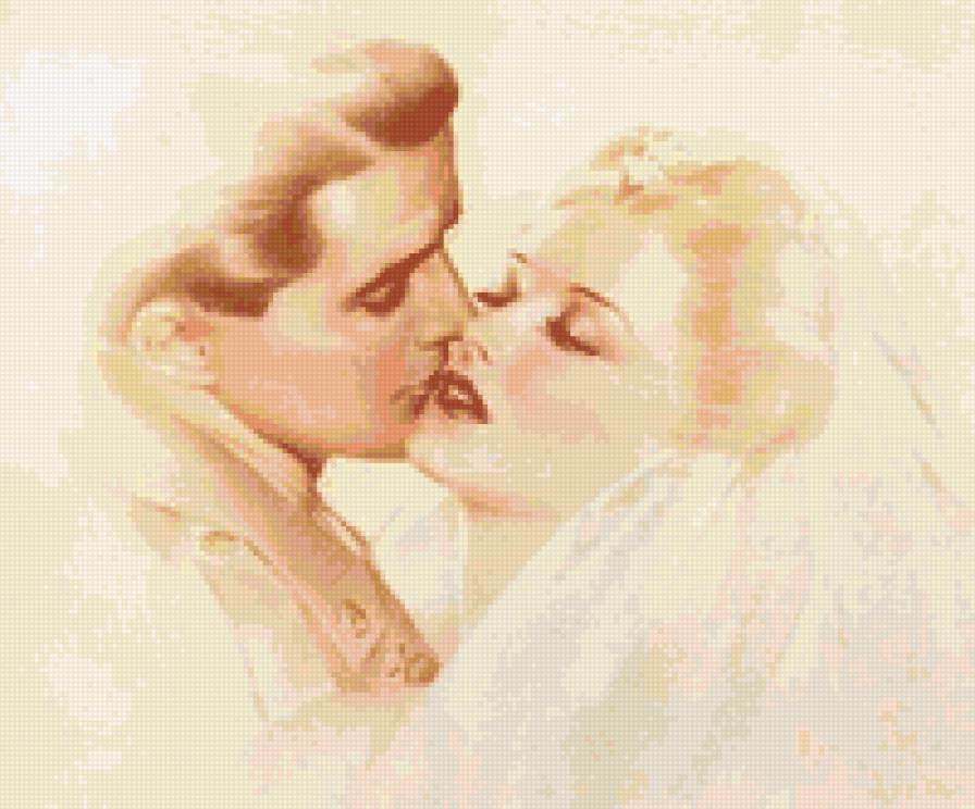 пара - мужчина, любовь, женщина, поцелуй - предпросмотр