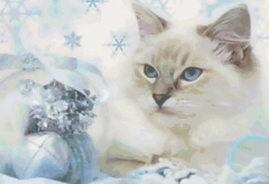 новогодняя открытка - кошка, кот, новый год - предпросмотр