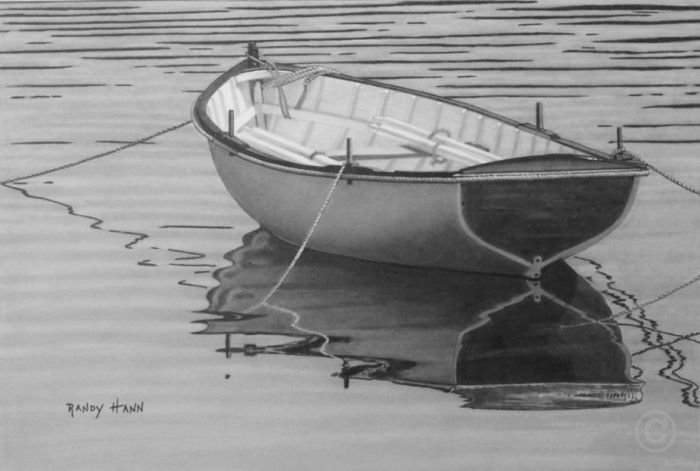 лодочка - природа, озеро, пейзаж, лодка, море - оригинал