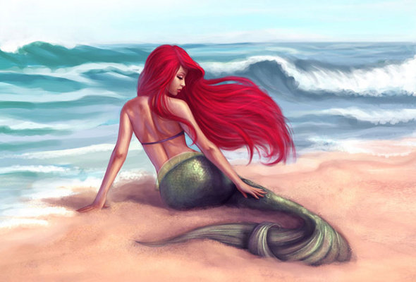 Русалка - пляж, девушка, море - оригинал