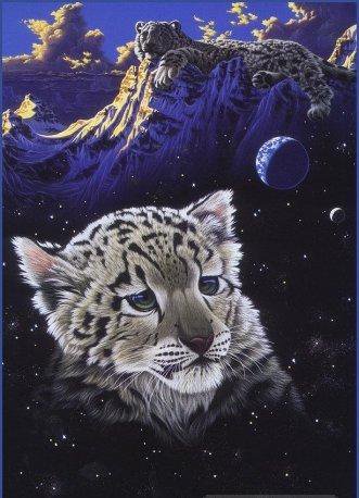 Серия "Большие кошки" - снежный барс, животные, ирбис, кошки, тигры - оригинал