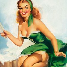 Схема вышивки «Дама»