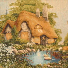 Схема вышивки «Домик у озера»