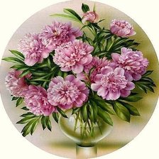 Схема вышивки «пионы»