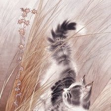 Схема вышивки «кошка»