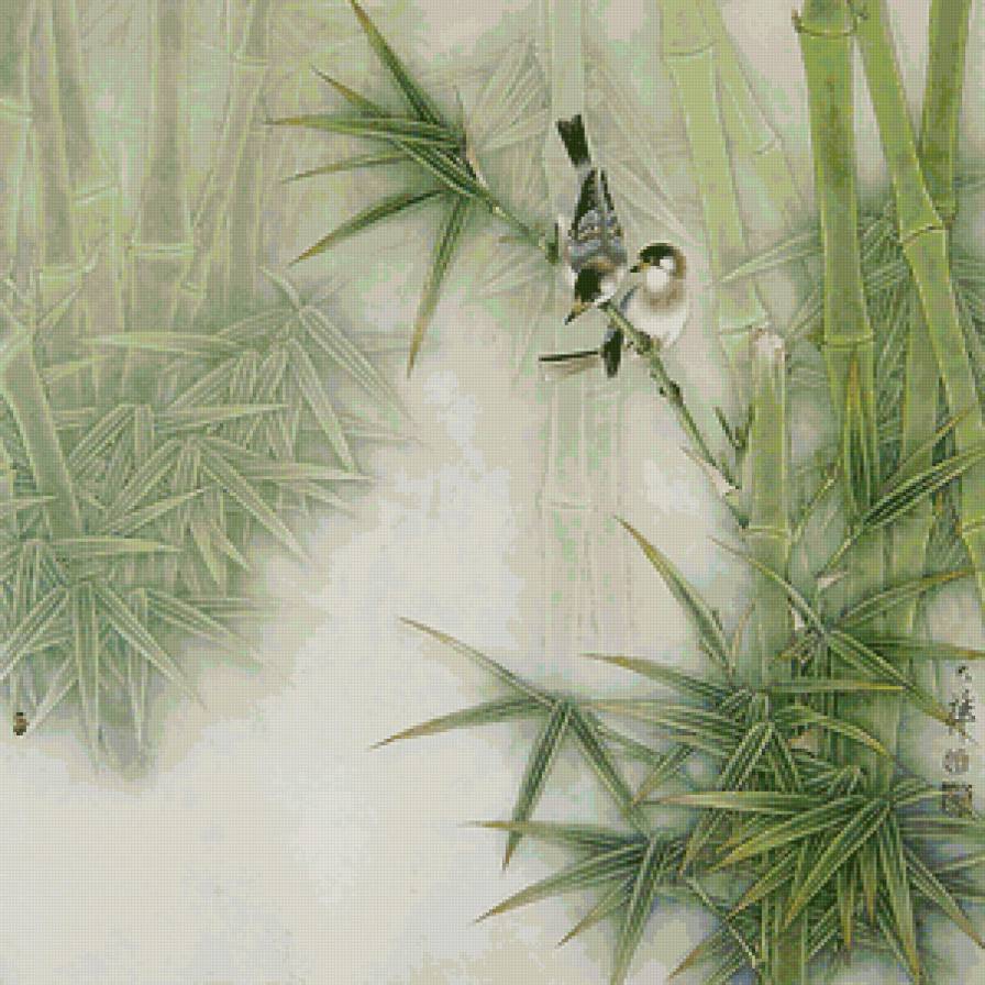 птицы - пейзаж, восток - предпросмотр