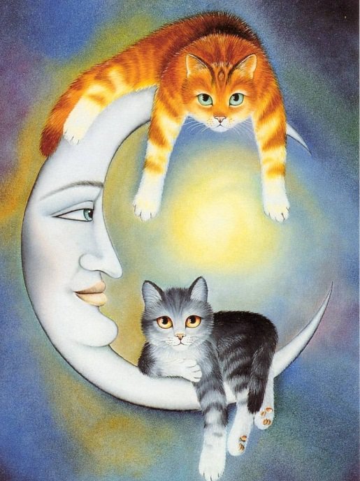 Котики на луне - детское.коты - оригинал