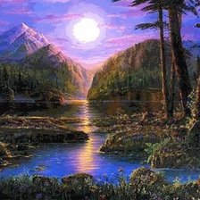 Схема вышивки «Горы,романтика)»