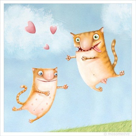 влюбленные котэ - животные, коты - оригинал