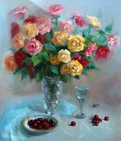 натюрморт - ваза, цветы - оригинал