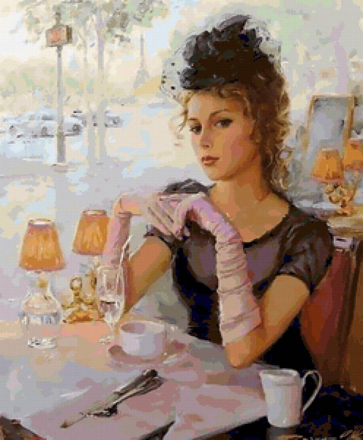 Утренний кофе - девушка, портрет - предпросмотр