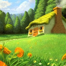 Схема вышивки «домик»