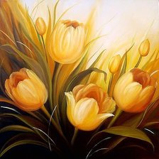 Схема вышивки «Желтые тюльпаны»